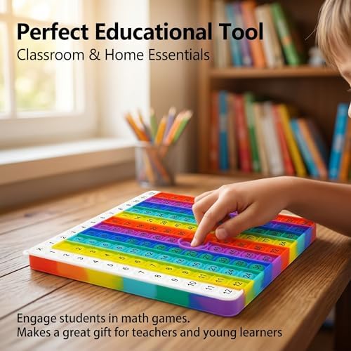 Multiplication Learning Board, 12x12 Multiplication Tables, Push Bubble Sensory Classroom & Home Learning Multiplication Chart Tool，Fidget Game for Teachers to Create a Variety of Math Operations - Image 4