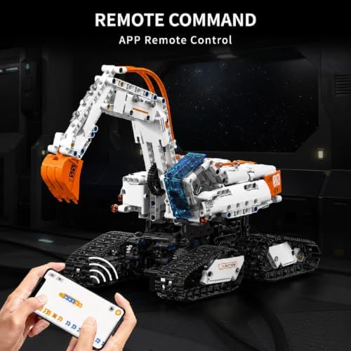 VANLINNY 2 in 1 Rc Tank & Excavator Building Block Set–1129 Pcs Programmable Mechanical Tank Toy with 360° Rotation, Functional Arm Excavator Toy with Bucket, STEM Science Kits for Boys Girls 8-14 ﻿ - Image 6