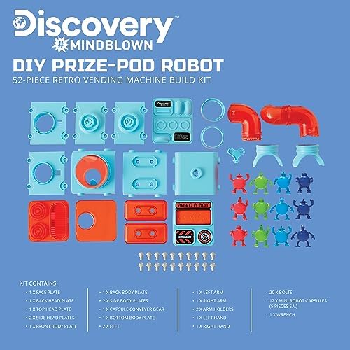 Discovery DIY Prize-Pod Robot Kit, 52-Piece Vending Machine Building Set, 12 Transforming Capsules, Educational Science Experiment, Engineering STEM Project, Robotics Toy Gift Kids Age 8+ - Image 4