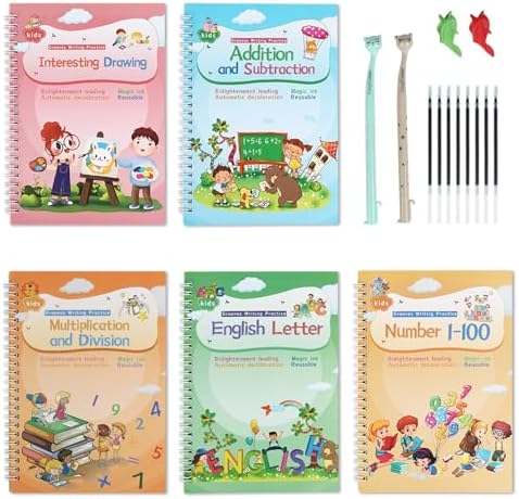 Magical Handwriting Workbooks Handwriting Practice Copybook Aid Magic Pen Reusable Copybook Grooves Template Design for Children Books Suitable for Children's Learning - Image 6
