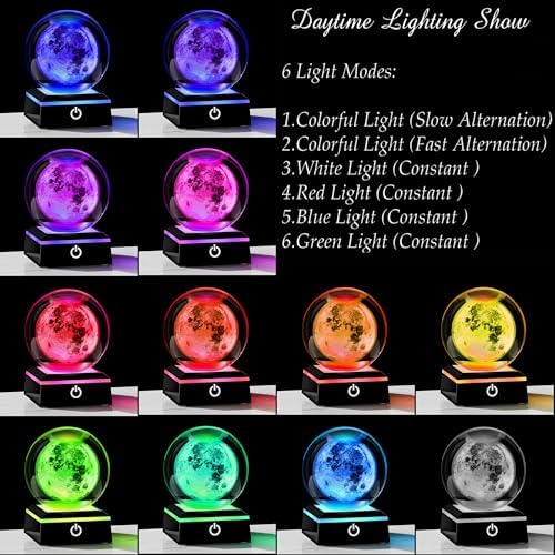 Qianwei 3D Moon Crystal Ball Planet Space Decor Astronomy Science Gift Lamp - Image 3