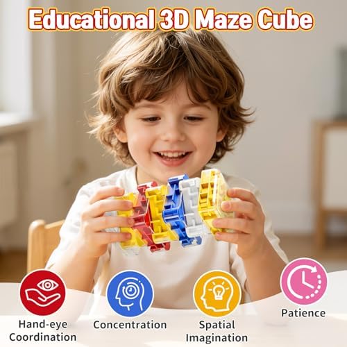 2-in-1 Fidget Spinner Maze Cube 3D Puzzle Brain Teaser 7 Level - Image 2