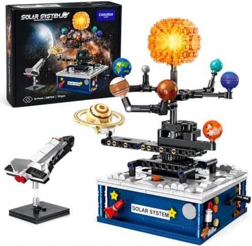 Hand-Cranked Solar System Building Set with Light by Unknown