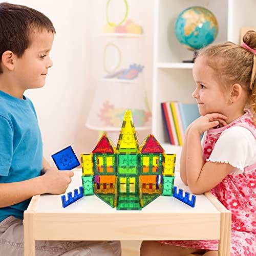 Tytan Tiles 80-Piece Magnetic Tiles Building Set, Ergonomic Design, Kids’ STEM Toy, Race Cars, Architectural Building, Creative Play, Pattern Recognition, Includes Storage Bag, Ages 3 and Up - Image 7