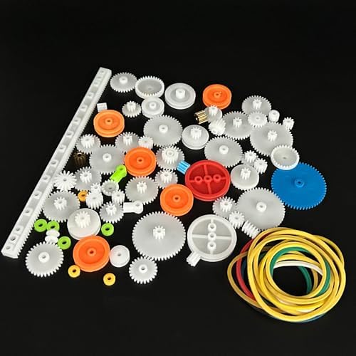 83PCS Small Gear Kit Plastic Gears Belt Pulley Single Gear Spindle Gear Small Motor Gears for DC Motor RC Car Robot Model Toy DIY Gear Replacement (83) - Image 4