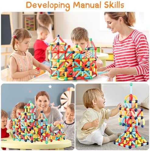 64PCS Magnetic Building Blocks, Montessori Magnet Toys for Kids Ages 3+, STEM Learning Toys for Boys and Girls, Creativity Kids Game - Image 5