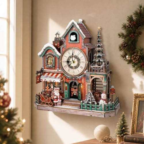 3D Puzzle for Adults Clock - Christmas Cottage Cuckoo Clock Model Kit - Image 2
