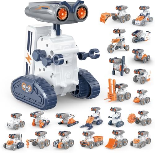 21 in-1 Solar Robot Building Kit STEM Gift for Kids 8-13, DIY Educational Science Robotics Toy Battery Solar Powered STEM Building Toy Set with 210 Pieces by Lovinkiki