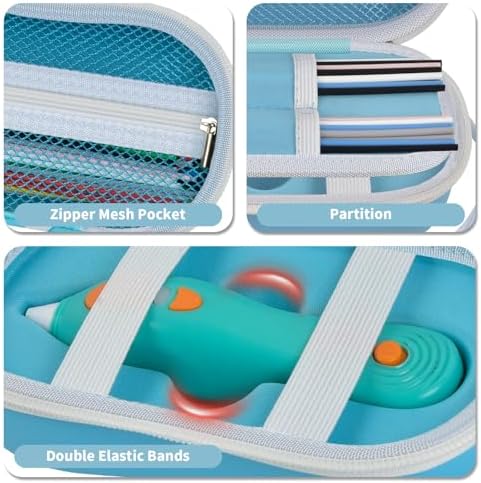Case Compatible with 3Doodler Start+ Essentials (2024,2023), 3D Pen Set Storage with 4-Pockets Divider for Filament Refill Packs & USB Cable, Kids Art Activity Carrier Box (Case Only)-Blue - Image 4