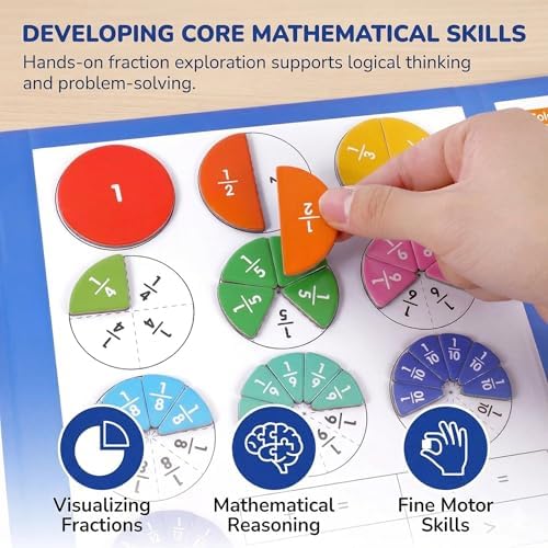 Magnetic Fraction Playbook Tiles Circles Math Manipulatives Board Set - Image 3