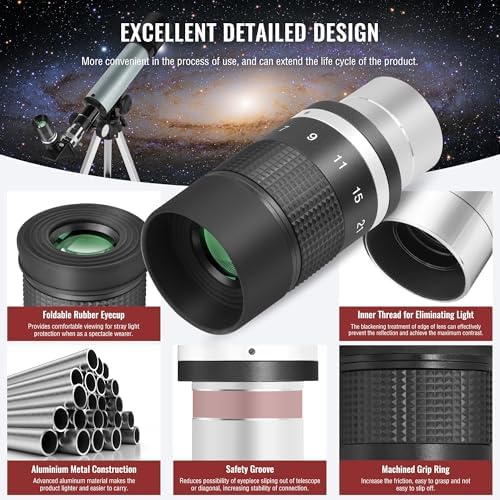 Alstar 1.25 inch 2X Barlow Lens - Bundle with - 7 to 21mm Zoom Lens Telescope Eyepiece - Image 2