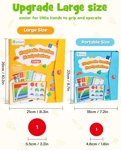 Large Magnetic Fraction Playbook, Montessori Fraction Manipulatives, 10.2in - Image 2