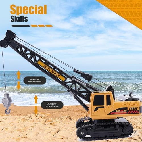 Jiakora Remote Control Crane Toy, 1:14 Scale RC Construction Vehicle with Metal Hook & 2 Batteries Included - Realistic Engineering Toy Truck, for Boys Girls 3 4 5 6 7 8 Years Old - Image 3