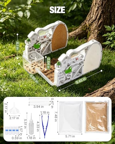 2PCS Ant Castle Kit with Connecting Tubes & Forage Box, Double-Sided Clear Acrylic Ant Habitat, Expandable Ant Farm for Colony Observation, Natural Ant Nest Exploration & Hobby Enthusiasts - Image 6