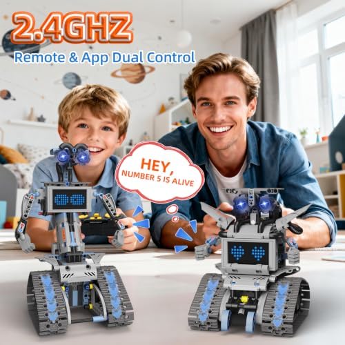 5 in 1 Johnny 5 Robot Building Kit, STEM Robot Building Set with APP & 2.4GHz Remote Control, Technic Transformable RC Robotics Toys for Kids Boys Age 6 7 8 9 10 11 12+, Birthday Gifts - Image 3