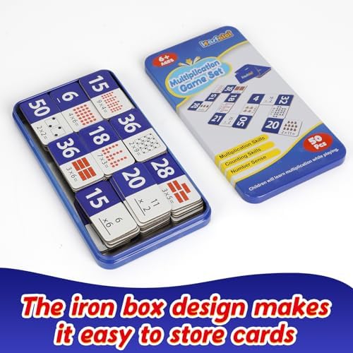 Kasfalci Multiplication Dominoes Set,Math Manipulatives Games for Kids,Counting Toy,Learning Games,Preschool Learning Activities,Homeschool Supplies,Kindergarten Classroom Must Haves,1st 2nd 3rd Grade - Image 6