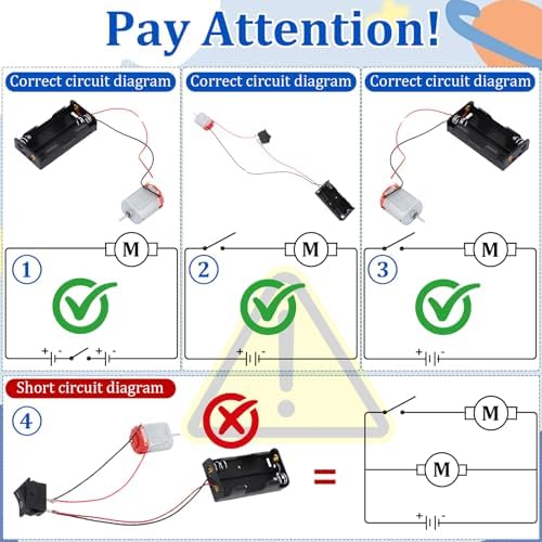 Soulchen 8 Set 157 Pcs Dc Motors Kit, Mini Hobby Electric Motor 3v -6v Electric Rectangular Mini Motor with Propellers Plastic Gears Aa Battery Holder Rocker DIY Science Project Kit for DIY Projects - Image 2