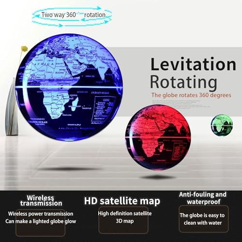 Magnetic Levitation Floating Rotating World globe for children With Colored Lamp And Touch Switch For Men Boss Cool home/Office Decor unique Gifts Or Kids Desk Tech accessories Gadget teenage Toys - Image 6