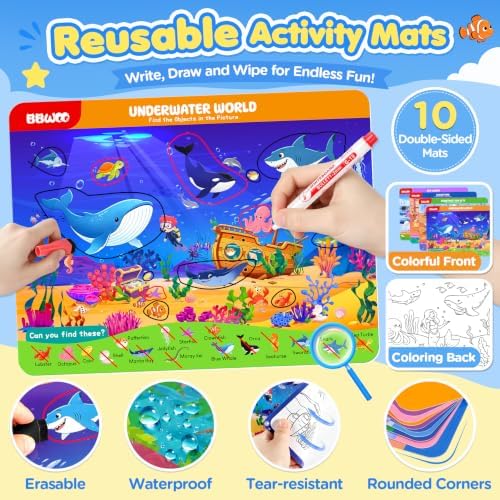 BBWOO 2 in 1 Search and Find Activity,Coloring Books,Dinosaur Preschool Toy - Image 3