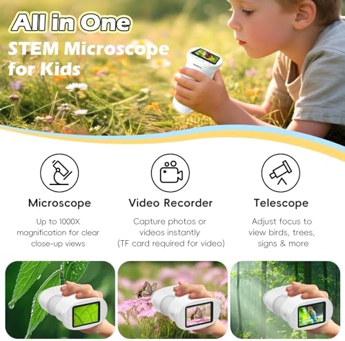 Alotwan Kids Microscope Handheld, Digital 1000X Zoom Pocket Microscope - Image 2