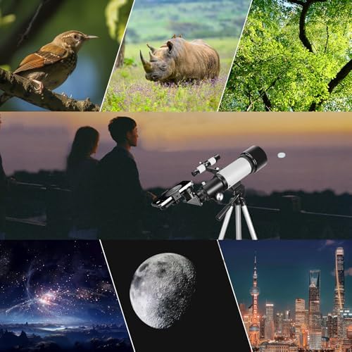 Telescopes, Telescope for Kids and Adults Beginners, 70mm Aperture 400mm Focus Length Refractor Travel Telescope with AZ Mount for Observe The Moon and Landscape - Image 7