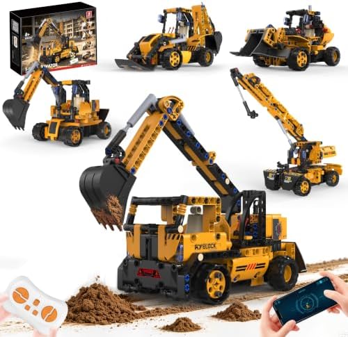 5 in 1 STEM RC Excavator Robot Building Kit Toys for Kids Boys Age 6-14 by Unknown