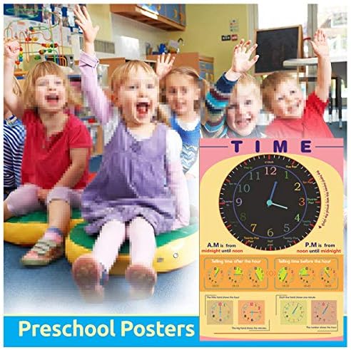 SANTSUN Telling Time Poster for Toddler and Kid.Great Visual Learning Clock Time Resource.Perfect Educational Tool and Classroom Decorations for Classroom,Homeschool,Teachers and Parents(17x24in) - Image 7