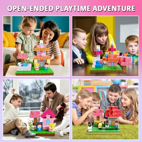 500PCS Magnetic Blocks for Kids Ages 3-8, Princess Castle Magnetic Building Cubes,Birthday Gifts for Girls Toddler STEM Sensory Montessori Toys Magnetic Blocks for Daughter - Image 3