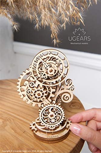 UGEARS Steampunk Clock 3D Wooden Puzzles for Adults - Wooden Model Kits for Adults Mechanical Build a Clock Kit Steampunk Decor Clocks Puzzle Brain Teaser, Hobby Set Home Decoration
