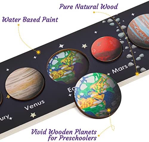 Zeoddler Solar System Puzzle for Kids 3-6, Wooden Space Toys for Kids, Planets for Kids, Preschool Learning Activities, Gift for Boys, Girls - Image 3