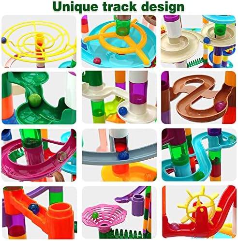 DSHMIXIA Marble Run Marble Maze Race Track with Glowing Marbles for Kids Ages 3-4-8-10 Sturdy Building Toys Kids Games Amazing Fun Gifts (Super) - Image 7