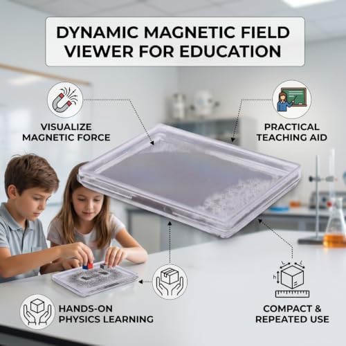 Fafeicy Magnetic Iron Filings Viewing Boxes 5 Pack with Interactive Magnet Field Viewer for Science Education Experiments Classroom Physics Demonstrations (5 Pcs) - Image 5