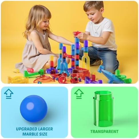 MaxTronic Marble Run kit, 109 Pcs Marble Maze Race Building Blocks Toy Game & STEM Learning Toys Christmas Birthday Gift for Kids Aged 3-12 - Image 4