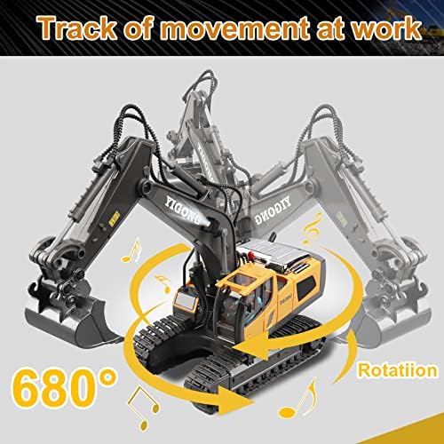Dwi Dowellin Remote Control Excavator Toys for Boys,Construction Rc Excavators for Kids Age 4-7 8 9 10 Year Old,Ideal Toys,Batteries Included - Image 2