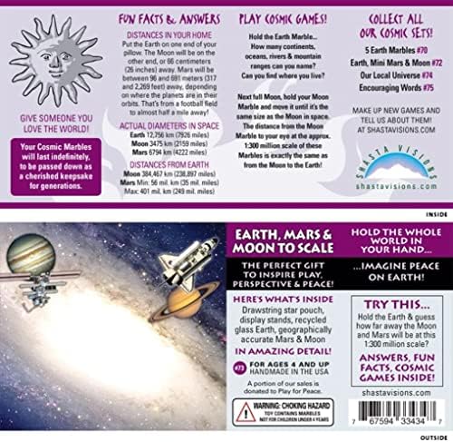 Earth, Mars, Moon To Scale Marble Box Set by Marbles, Globes & Gifts - Image 4