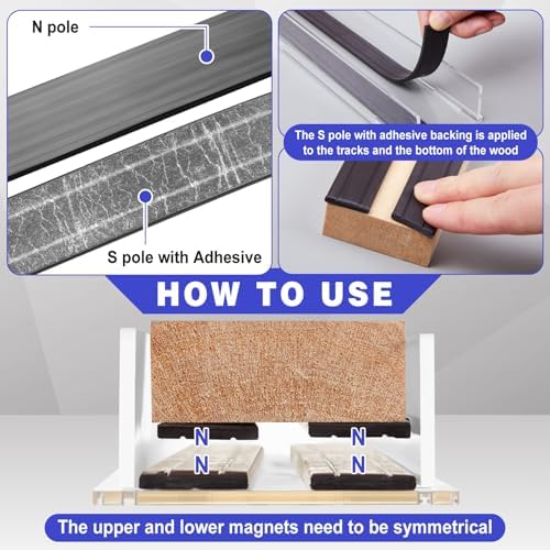 Sabary 2 Roll Monopolar Magnetic Tape 16 feet x 0.8" Wide x 0.12" Thick with Strong Adhesive Backing Anisotropic Flexible Magnetic Strip for Maglev Train Science Project - Image 3