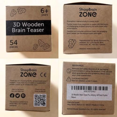 Original 3D Wooden Brain Teaser Puzzle - 3D Puzzle for Kids 6+ & Adults, Desk Toy Delight, Challenging Game & Wooden Puzzle for Adult Brain Boost (Brown) - Image 6