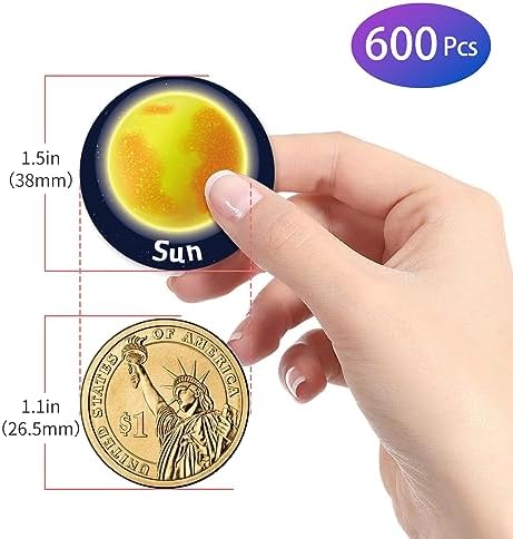 600Pcs Solar System Stickers 1.5 Inch Round Space Stickers Science Stickers Suitable as Student Slassroom Sewards, Children's Party Ggifts Decorative Planet Stickers - Image 4