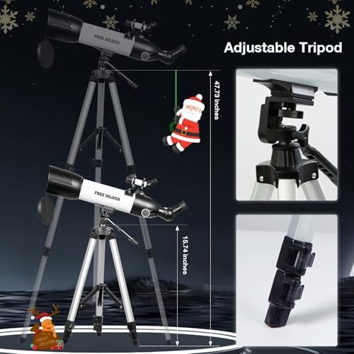 FREE SOLDIER Telescope 80mm Aperture 500mm Refractor Telescope for Adults High Powered - Professional Astronomical Refracting Telescope for Beginners White - Image 5