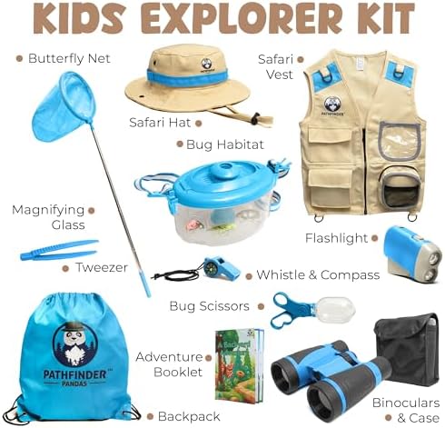 Kids Explorer Kit with Safari Vest & Hat for 7-12 Year Old Boys & Girls - Image 6