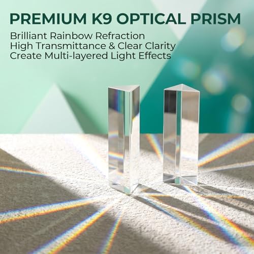 3 Pcs Equilateral Glass Prism, 1",2" & 4" Rainbow Crystal Prisms for Kids, Light Prism for Physics Teaching, Rainbow Maker and Photography - Image 2