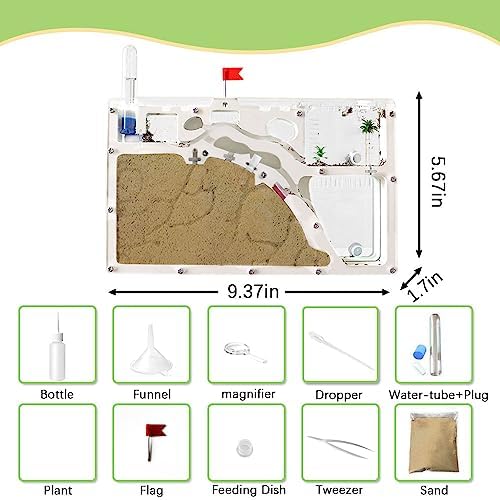 ELNMLHT Ant Farm Castle, Ant Farms with Yellow Sand and Tool Kit, Ant Colony Observation Kit, Ant Viewing Habitat Science Kit, Educational & Learning Science Kit for Kids, Adults, Student - Image 3