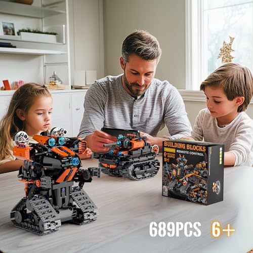 STEM Building Toys for Kids 6-14, 5in1 STEM Robot Building Kit for Kid, Remote & APP Controlled Tank Bulldozer Robot Building Blocks Set Birthday Xmas Gifts Ideas for Boys Girls (689PCS) - Image 6