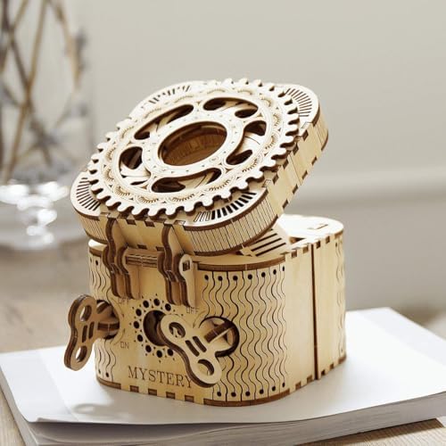 ROKR 3D Wooden Puzzle Mechanical Treasure Box Model DIY Brain Teaser Projects for Adult Age 14+ Birthday Gift Educational Toys Wooden Puzzles for Adults - Image 6