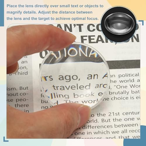 PATIKIL 15 Pack Biconvex Lens, 42mm Dia. 42mm Focal Length Aspheric Optical Lenses Magnifier Paperweight Acrylic Double Convex for DIY Office Desk Home Science Experiment Telescope - Image 4