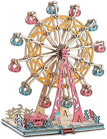Wooden Ferris Wheel 3D Wooden Puzzle Wooden Building Kit for Birthday Present by 3DPuzzleROEOLNIL