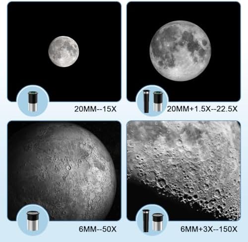 Telescope for Kids, 70MM Aperture Telescopes for Adults (15X-150X) with FMC Optics, 300MM Astronomical Refractor Telescope for Beginners with Phone Adapter, Portable Astronomy Gifts for Moon and Star - Image 2