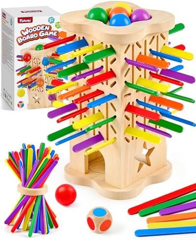 Montessori Wooden Board Game for Kids 3–8, Fine Motor Skills Toy 42 Strips by PiunemkyMontessoriToys