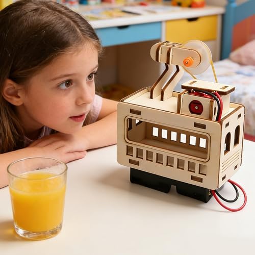 2 Sets Engaging Wooden Cable Car Model Set Assembly Ropeway Toy Set for Promoting Creativity and Scientific Discovery Hands on Learning Toy - Image 6