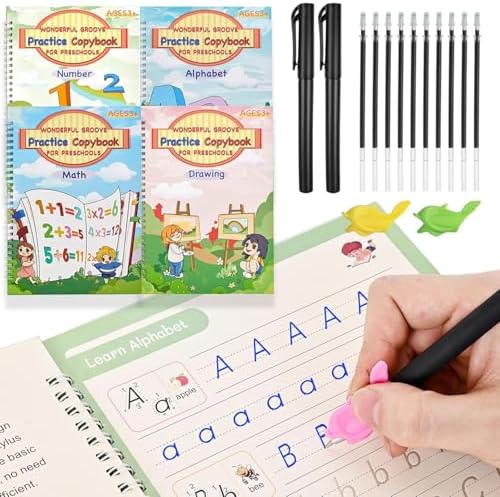 Magic Grooved Writing Practice Books for Kids 3-8 by Unknown